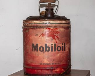 Vintage MOBILOIL 5 Gallon gas can