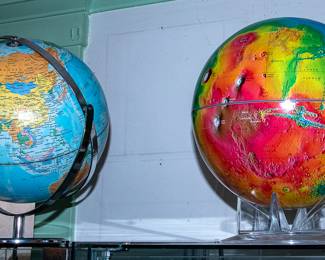 Earth and Mars Globes