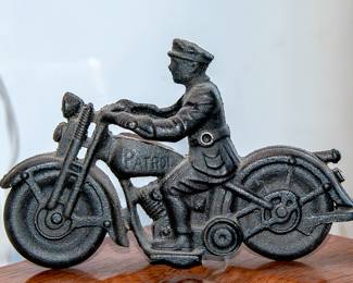 Hubley Cast Metal Motorbike Police