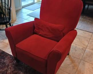Red upholstered recliner