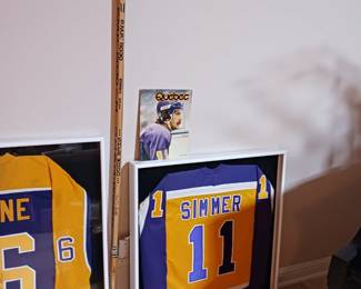 Charlie simmer framed Jersey and hockey stick program