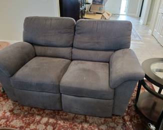 Gray upholstered recliner