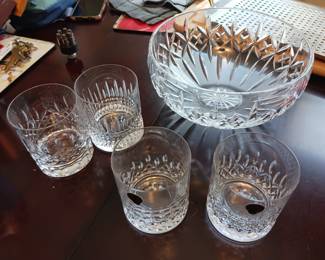 Waterford Crystal rocks glasses and Bowl