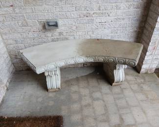 Cement garden bench