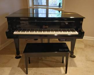 Steinway baby grand piano with piano disc player