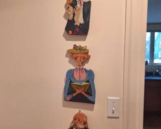 Painted cut out Characters contemporary Folk art