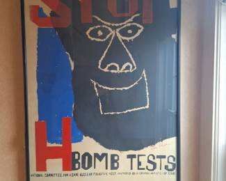 Rare H bomb poster by Ben Shahn.  Low number print.  Signed on the plate.