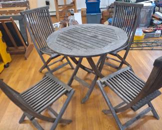 Teak deck chairs and table for 4