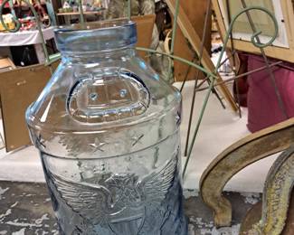 Lobby blue glass large jar