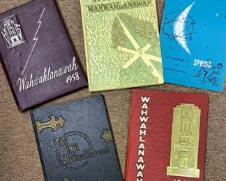 Vintage Benton "Wahwahlanawah" yearbooks 1958, 1960, 1961, 1962 and a Spring supplement. Thank you again for attending our sales, we do appreciate your support. Randy Donna Klein and The Pen and Pencil Team
