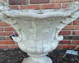 Vintage concrete urns