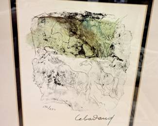 Signed and numbered artwork.  Dang Lebadang Enhanced print of Horses #176/250.