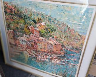 Much "Project" framed artwork. Signed and numbered artwork from various well known artists that needs  attention.  Marco Sassone and Aldo Luongo 