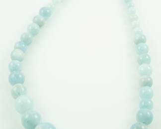 Blue calcite graduated bead necklace