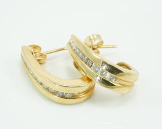 14k & diamond hoop earrings