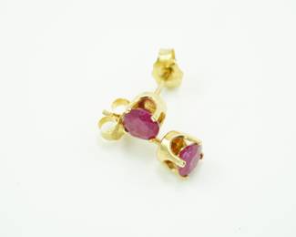 14k & pink sapphire earrrings