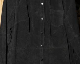Denim & Co. black leather shirt