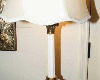 Alabaster & brass table lamp