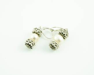Sterling & pearl drop earrings