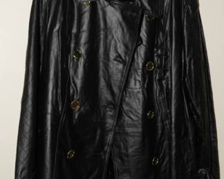 Black leather Iman coat