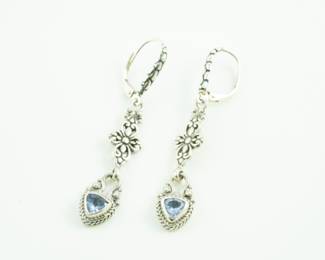 Barsa aquamarine & sterling drop earrings