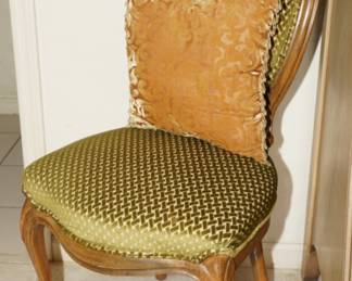 Velvet upholstered accent chair