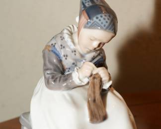 Royal Copenhagen Amager Girl Sewing figurine