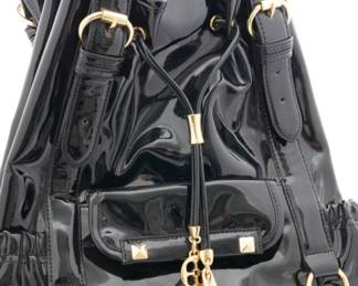 Iman patent leather handbag