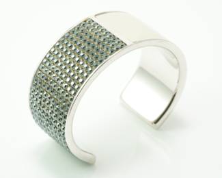 Swarovski wide cuff crystal & enamel bracelet