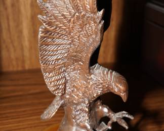Bronze Eagle on wood base