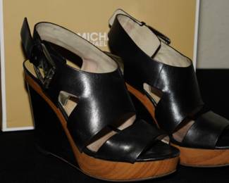 Michael Kors leather cork heels/sandals