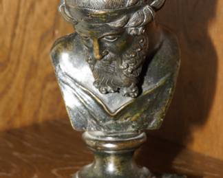 Gilt bronze bust of Dionysus on marble-c1940's