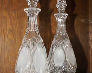 Princess House frosted decanters x 2