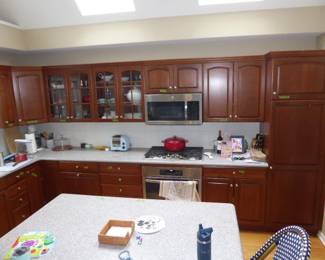 The foot print of the kitchen is 10′ X 14′. Cabinets are in good condition. Based on the date of the Appliances, the kitchen was done in 2017. The purchase includes all the Cabinets, Corian Counters, Island 61″ X 43″, SS Sink, Faucet, GE Over the Range SS Microwave, GE 30″ SS Cook Top and Dishwasher. The Refrigerator is not included. All of this, almost complete kitchen for $5,750.00, Now $2,875.00. Needs to be removed by April 28th.