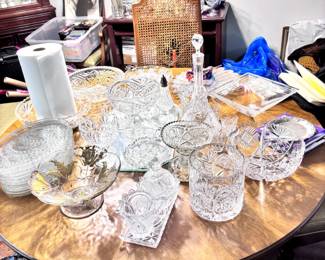 Vintage cut glass and crystal