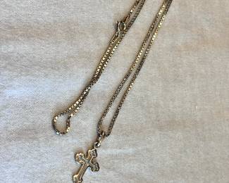 Silver chain and cross