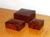 3 ANTIQUE BURLED WOOD BOXES