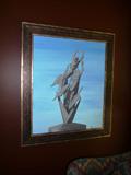 Signed Original painting of a Marshall Fredericks sculpture