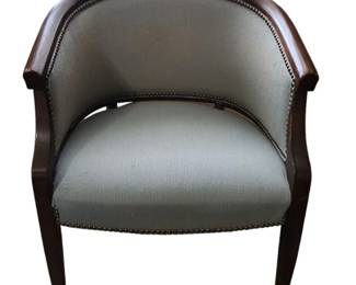 Wood and Fabric Club Chair