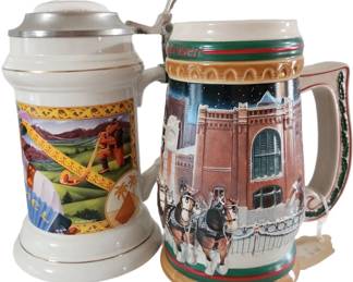 Camel and Budweiser Steins