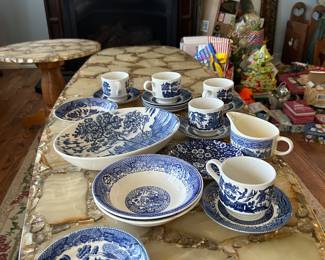 Some blue willow dishes