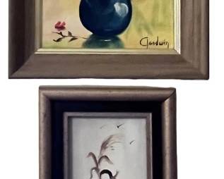 Two Signed Original Floral Oil Paintings