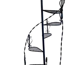 Black MultiTier Wrought Iron Plant Stand