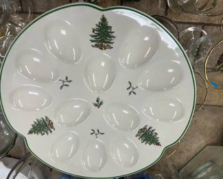 SPODE DEVILED EGG PLATE.