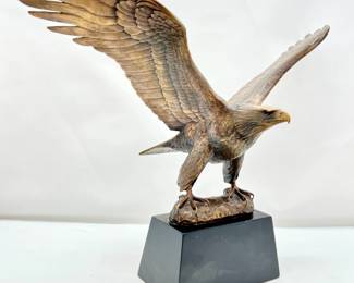 Lifelike Bronze Great American Eagle Statue L.E. by Gilroy Roberts