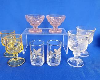 Collection of MCM & Earlier - Pink Depression Glass, Indiana Glass Footed Yellow, Libbey Juice Glasses & More 