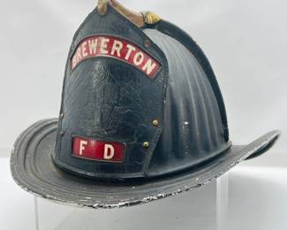 Authentic Vintage Firefighter Service Helmet - Brewerton, NY FD, Aluminum Cairns & Brother Inc