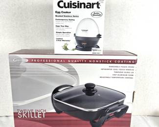 Cuisinart Egg Cooker NIB Model CEC-7 Stainless Series PLUS 12" Electric Non Stick Skillet New in Box