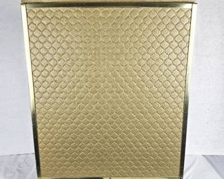 Classic 70s Gold Metal Hamper with Padded Top and Front, with MCM Style Legs