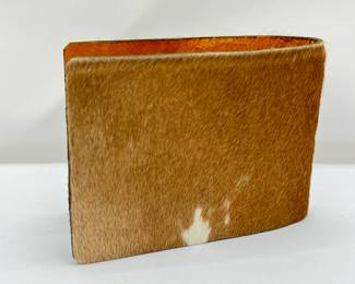 Leather Vintage Men’s Bi- Fold Wallet with Cowhide Details 